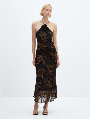 Mango Textured jacquard dress